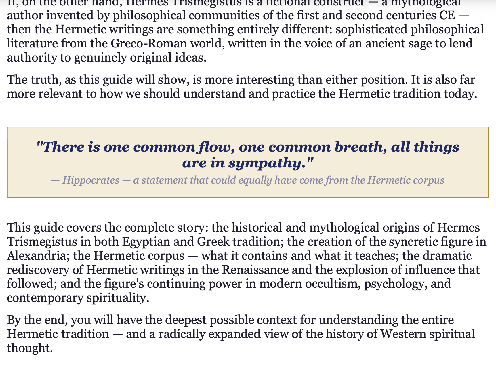 Hermes Trismegistus guide