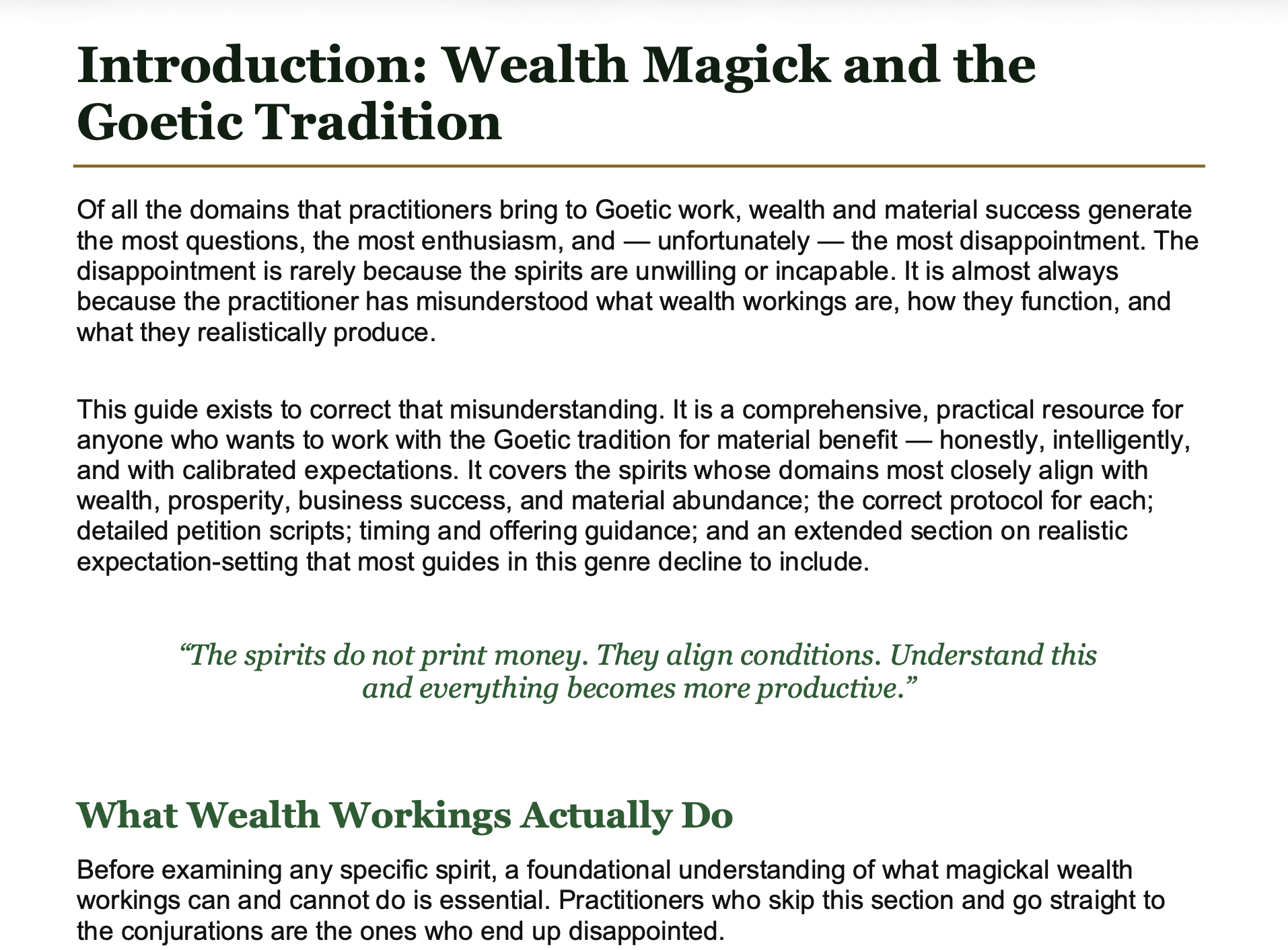 goetic wealth spirits guide